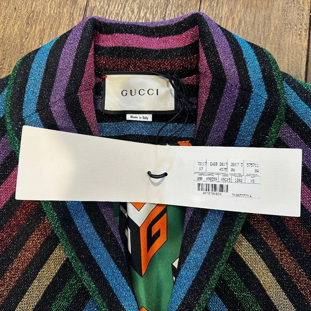 GUCCI Runway Rainbow Stripe Pattern Lurex Sleeveless Vest * NEW w Tag * 40% OFF - Picture 7 of 10